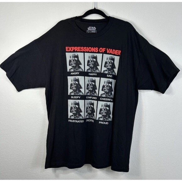 Mad Engine Star Wars Expressions Of Darth Vader Vintage Black Graphic T Size 3XL - Picture 6 of 8